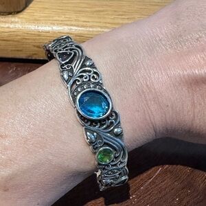 Adjustable Cuff Bracelet-  Colored Stones NEW Gift wrapped